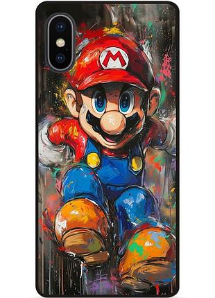 Чехол силиконовый бампер для iphone xs max с рисунком марио marvel mario