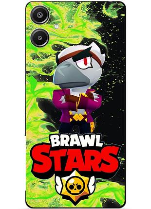 Чехол силиконовый бампер для samsung a07 с героем бравл белый ворон brawl