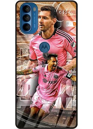 Силиконовый бампер чехол для motorola moto g31 с рисунком месси интер messi