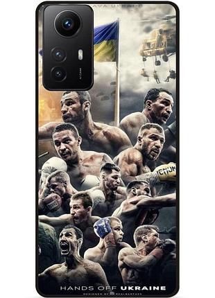 Чехол силиконовый бампер для xiaomi redmi note 12s с рисунком бокс украина кличко усик
