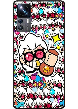 Силиконовый бампер чехол для xiaomi 12t стикеры бравл белль brawl