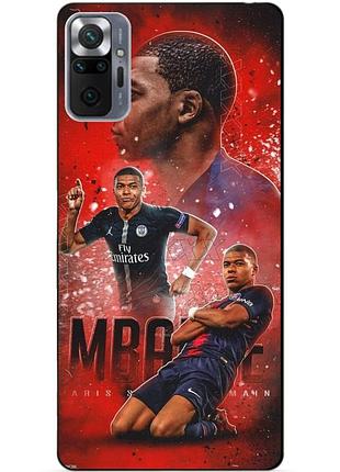 Силиконовый бампер чехол для xiaomi redmi note 10 pro с рисунком мбаппе psg mbappe