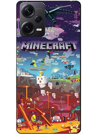 Силиконовый бампер чехол для xiaomi redmi note 12 pro 5g игра minecraft майнкрафт