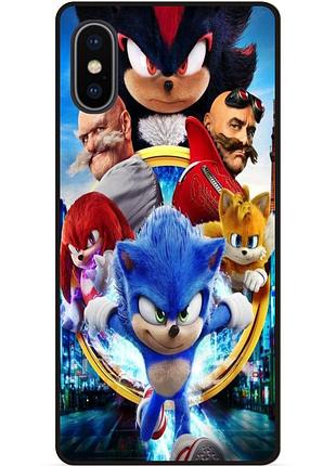 Чехол силиконовый бампер для iphone x 10 с картинкой соник sonik