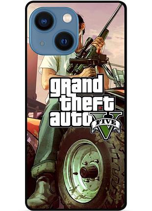 Чехол силиконовый бампер для iphone 14 с картинкой gta гта
