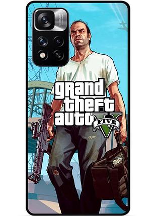 Силиконовый чехол бампер для xiaomi redmi note 11 pro plus 5g с рисунком гта gta