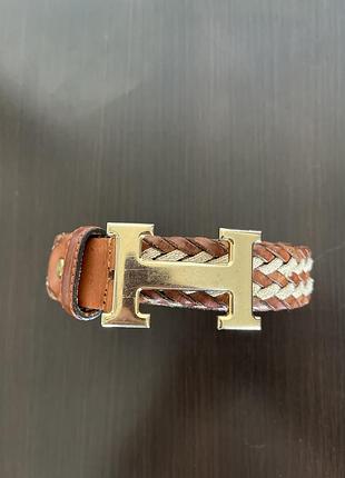 Hermes ремень пояс плетеный винтажный