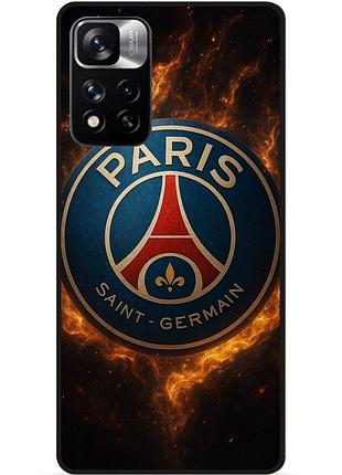 Чехол силиконовый бампер для xiaomi poco m4 pro 5g с рисунком psg псж