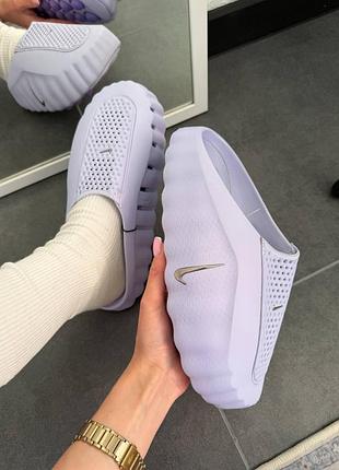Жіночі тапки шльопанці nike mind 001 purple  фіолетові