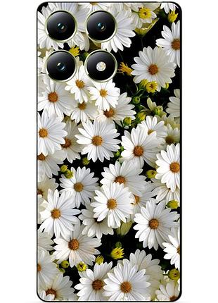 Чехол силиконовый бампер для xiaomi 14t с рисунком ромашки цветы