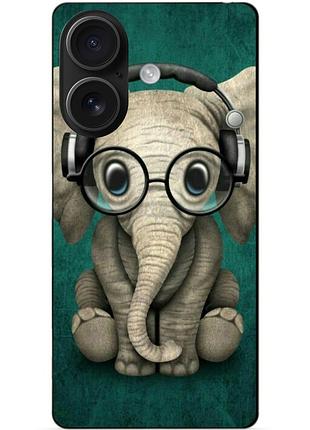 Чехол силиконовый бампер для iphone 16 plus с рисунком слоник