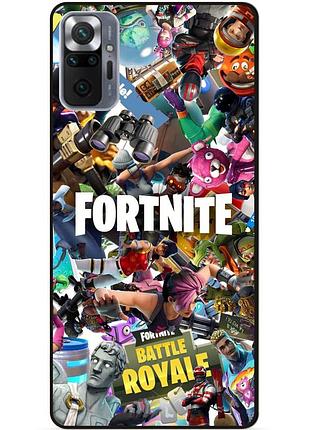 Силіконовий чохол бампер для xiaomi redmi note 10 pro з картинкою fortnite фортнайт