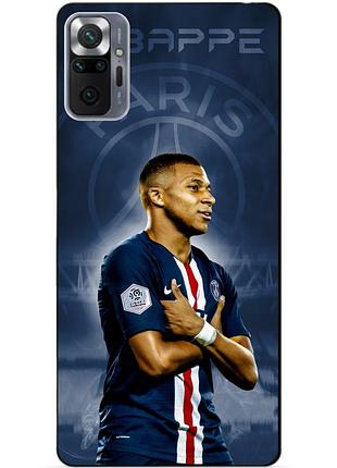 Силиконовый бампер чехол для xiaomi redmi note 10 pro с рисунком мбаппе псж mbappe