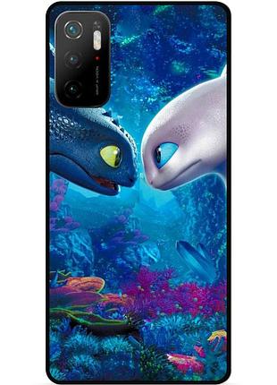 Чехол силиконовый для xiaomi poco m3 pro с рисунком как приручить дракона dragon