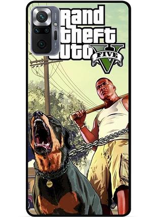 Чехол силиконовый бампер для xiaomi redmi note 10 pro с картинкой гта gta