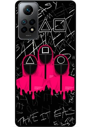 Силіконовий чохол бампер для xiaomi redmi note 12 pro з малюнком гра в кальмара
