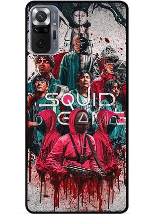 Силіконовий чохол бампер для xiaomi redmi note 10 pro з малюнком гра в кальмара
