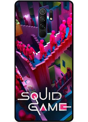Чехол силиконовый для xiaomi redmi 9 с рисунком игра в кальмара