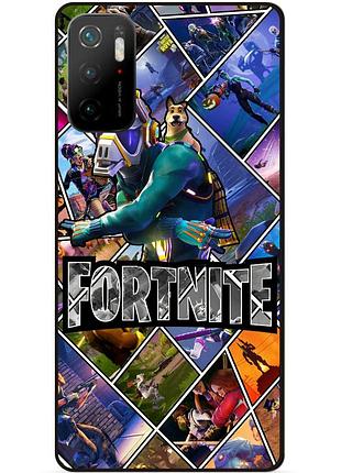 Силиконовый бампер чехол для xiaomi poco m3 pro с картинкой фортнайт fortnite