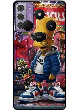 Чехол силиконовый бампер для oppo reno 12f с рисунком барт симпсон marvel simpsons