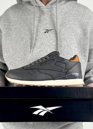 Reebok classic leather grey brown 9