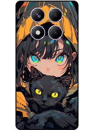 Силиконовый бампер чехол для tecno spark 30 pro с рисунком аниме котик
