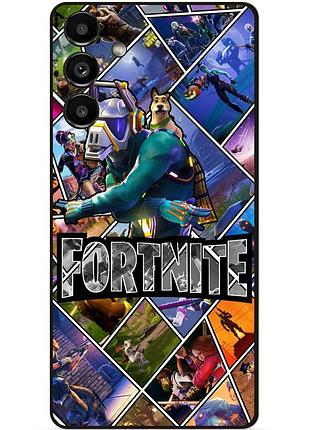 Силиконовый бампер чехол для samsung m52 с картинкой фортнайт fortnite