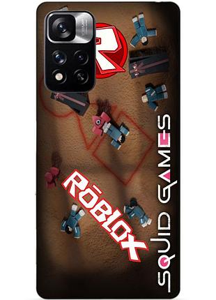 Силиконовый бампер чехол для xiaomi redmi note 11 pro plus 5g с рисунком roblox игра в кальмара роблокс