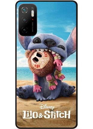Силиконовый чехол бампер для xiaomi poco m3 pro лило и стич stitch