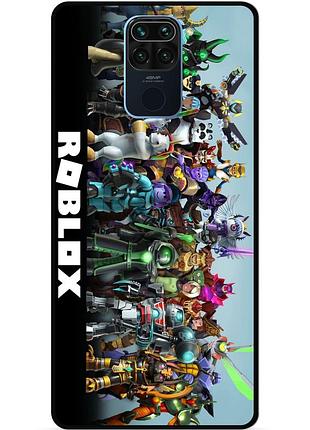 Силіконовий чохол бампер для xiaomi redmi note 9 з малюнком roblox роблокс