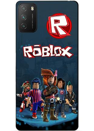 Силіконовий чохол бампер для xiaomi poco m3 з малюнком roblox роблокс