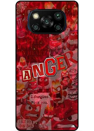 Чехол силиконовый бампер для xiaomi poco x3 с рисунком головоломка anger