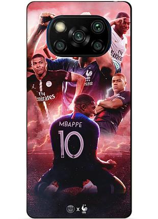 Силиконовый бампер чехол для xiaomi poco x3 с рисунком килиан мбаппе mbappe