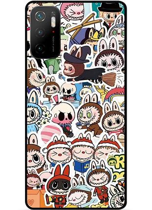 Силиконовый чехол бампер для xiaomi poco m3 pro с картинкой лабубу labubu