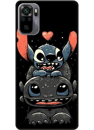Силиконовый чехол бампер для xiaomi redmi note 10 с рисунком stitch стич
