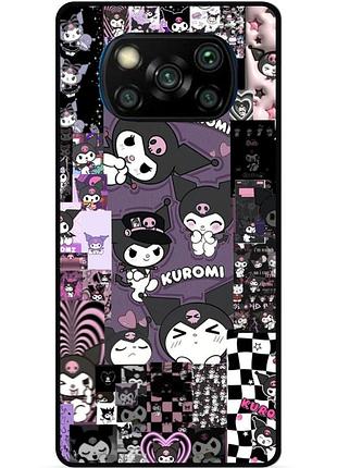 Силиконовый чехол бампер для xiaomi poco x3 с рисунком kuromi куроми