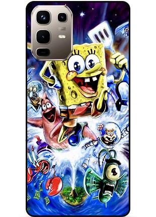 Силиконовый чехол бампер для infinix note 50 (x6858) с картинкой губка боб sponge bob