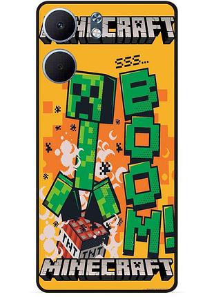 Силіконовий чохол бампер для oppo a5x стів minecraft кріпер майнкрафт