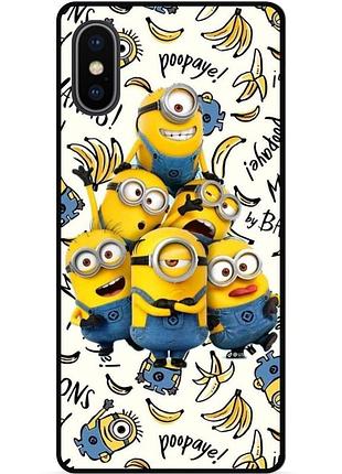 Силиконовый бампер чехол для iphone xs с рисунком minion миньоны