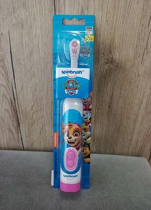 Електрична зубна щітка arm & hammer spinbrush у тематичному дизайні «щенячий патруль»