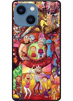 Силіконовий чохол бампер для iphone 14 з малюнком rick and morty рік і морті