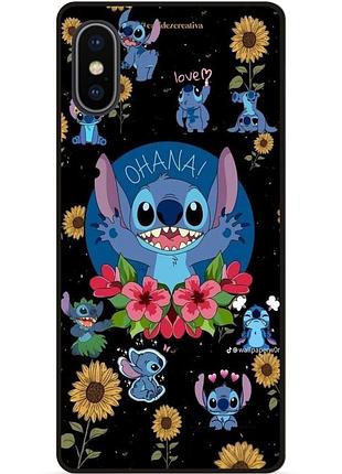 Силиконовый чехол бампер для iphone xs с картинкой стич stitch