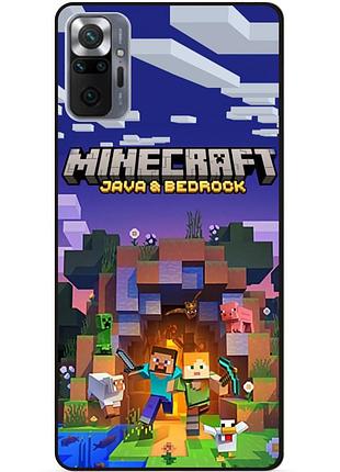 Силіконовий чохол бампер для xiaomi redmi note 10 pro з картинкою майнкрафт minecraft