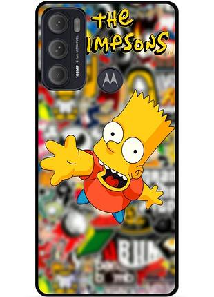 Чехол силиконовый бампер для motorola moto g60 с рисунком симпсоны simpsons бард