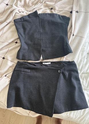 Костюм zara спідниця +топ
