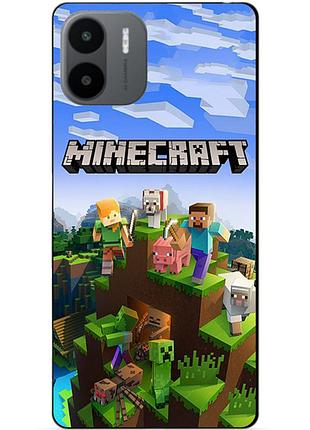 Силиконовый бампер чехол для xiaomi redmi a2 с рисунком minecraft майнкрафт