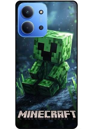 Силіконовий чохол бампер для xiaomi redmi 15c стів minecraft кріпер майнкрафт