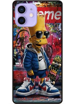 Чехол силиконовый бампер для iphone 12 mini с рисунком барт симпсон marvel simpsons