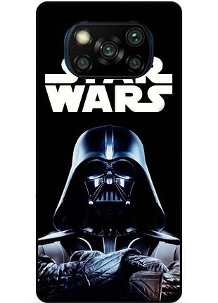 Силиконовый бампер чехол для xiaomi poco x3 с рисунком star wars звездные войны дарт вейдер
