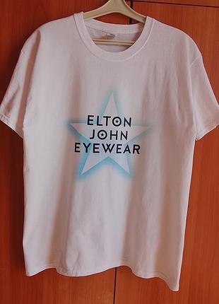 Футболка elton john eyewear, 100% коттон, белая, размер - 48.